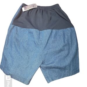 Announcements light denim maternity shorts